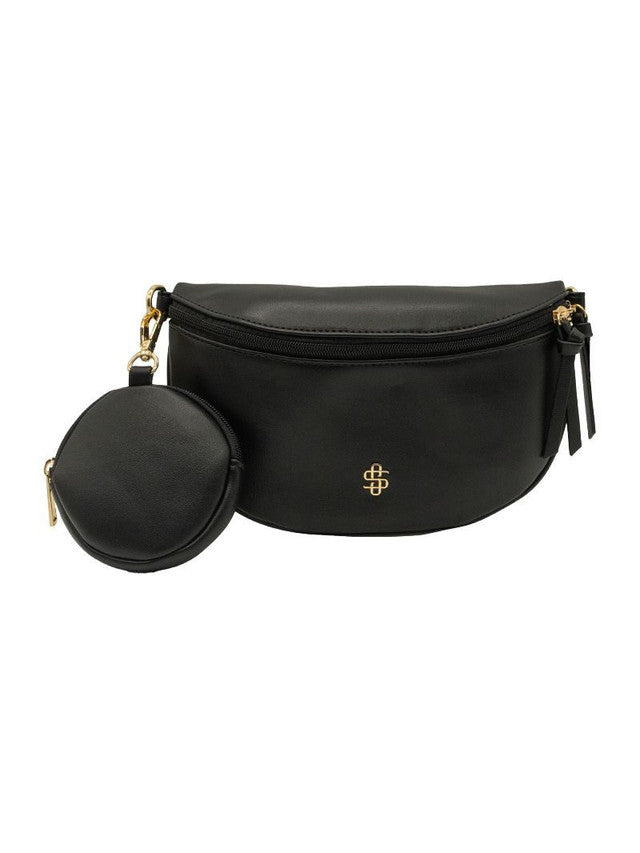 Black Leather Santa Monica Crossbody