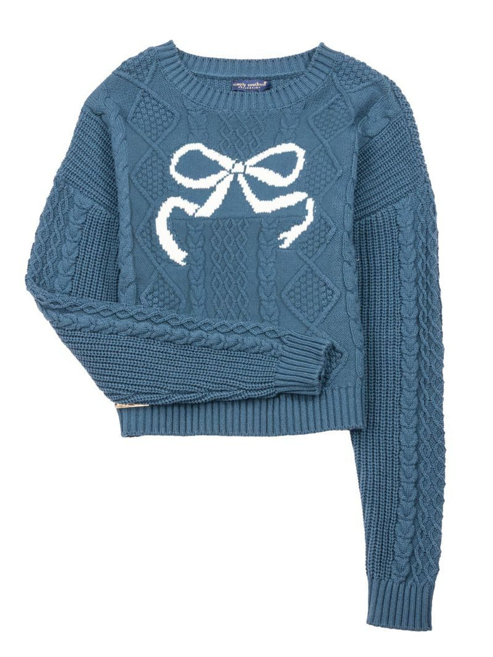Blue Elana Bow Sweater