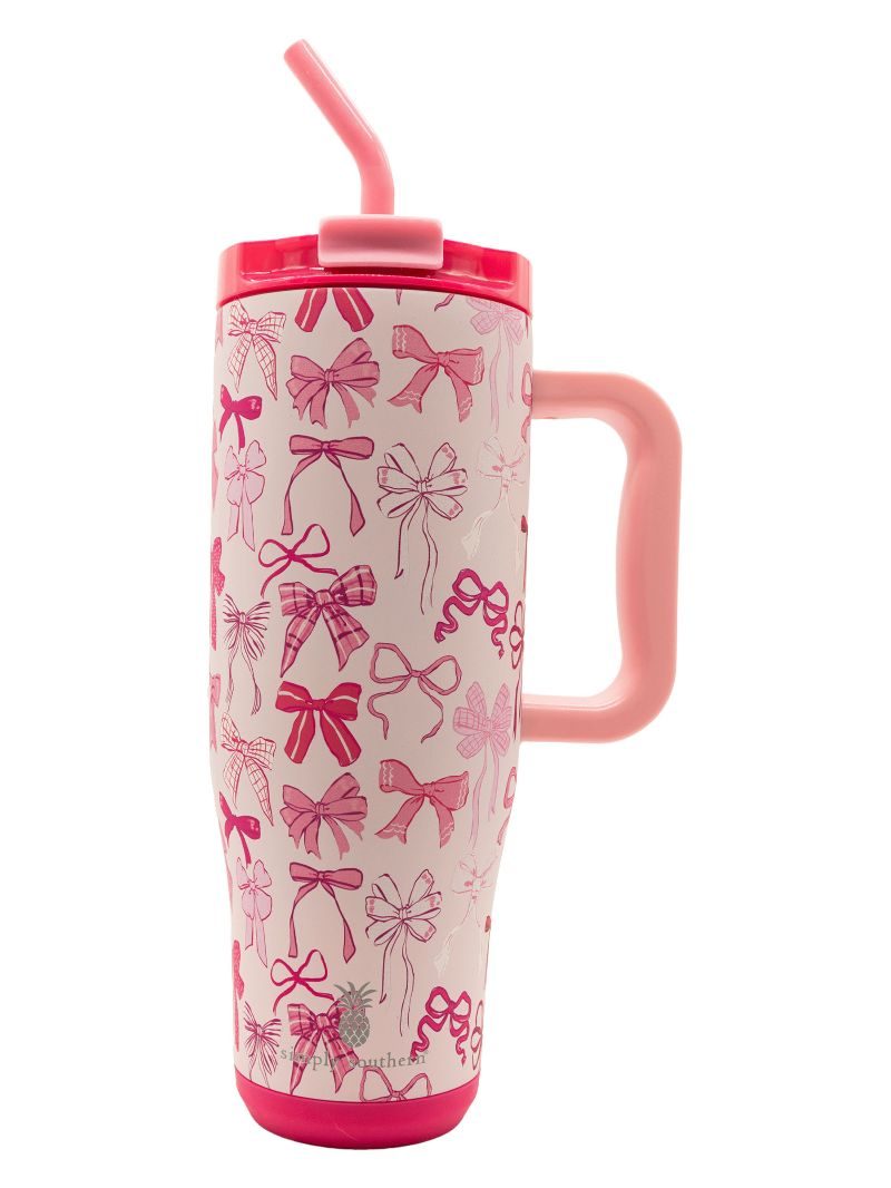 Pink Bow 40 oz. Handle Tumbler