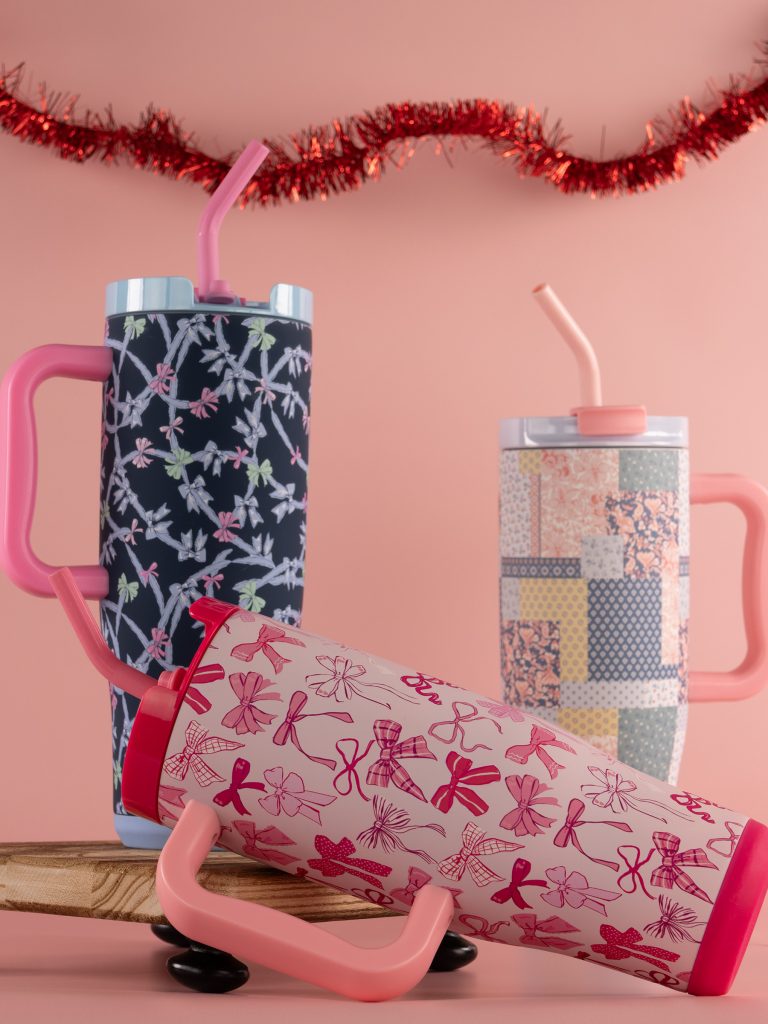 Pink Bow 40 oz. Handle Tumbler