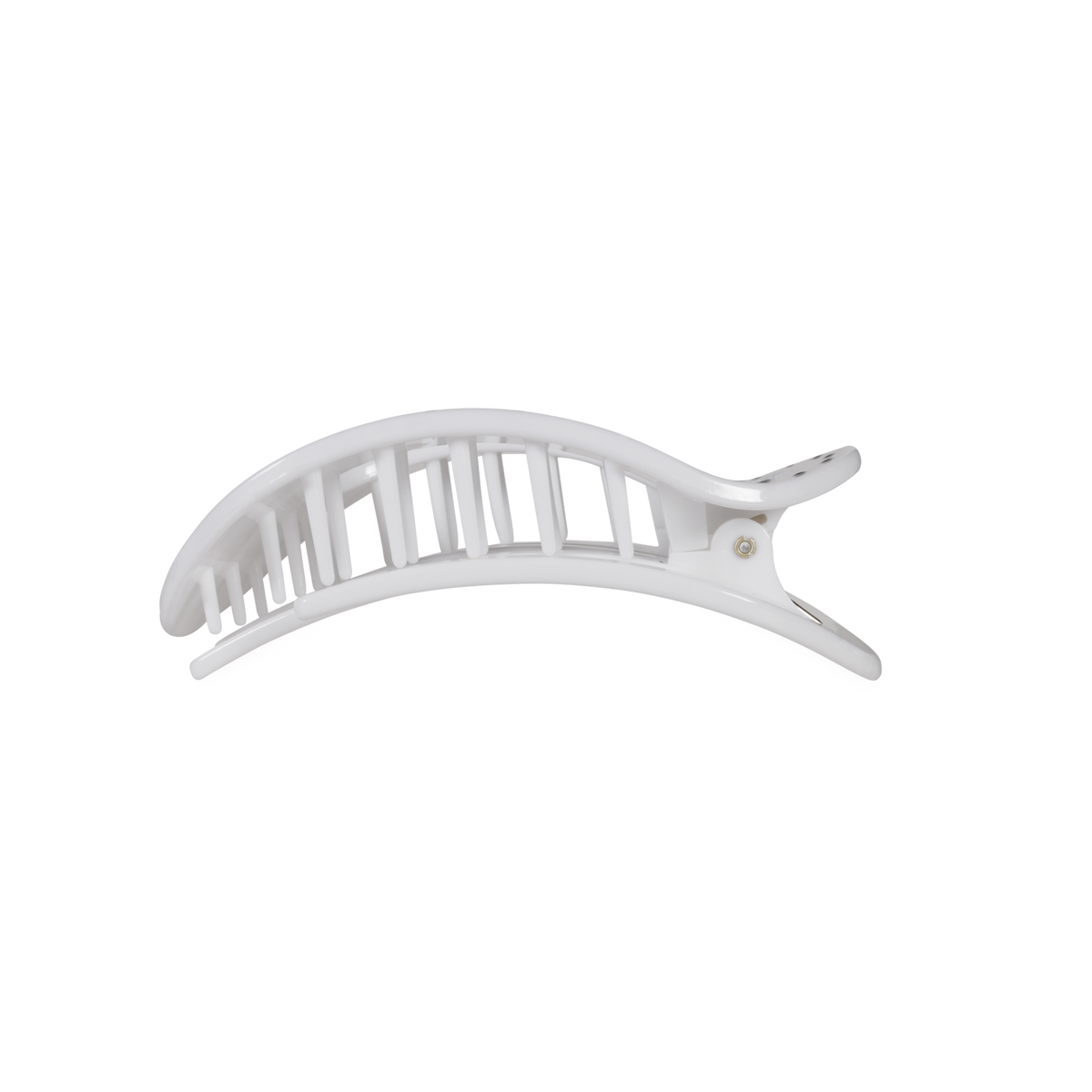 Round Flat TELETIE Clip | Medium | White Polka Dot Party