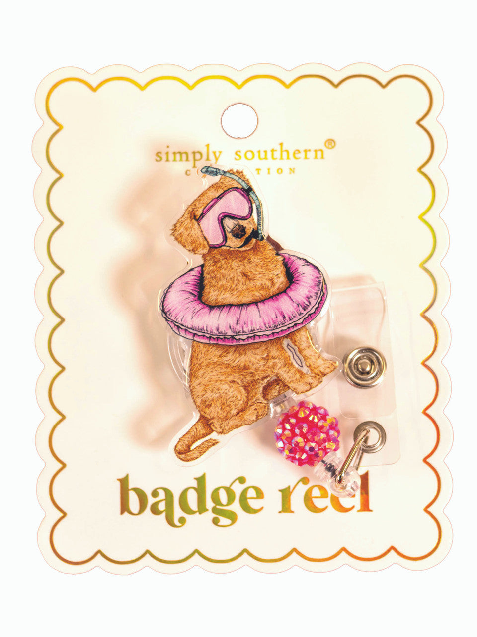 Scuba Dog Badge Reel