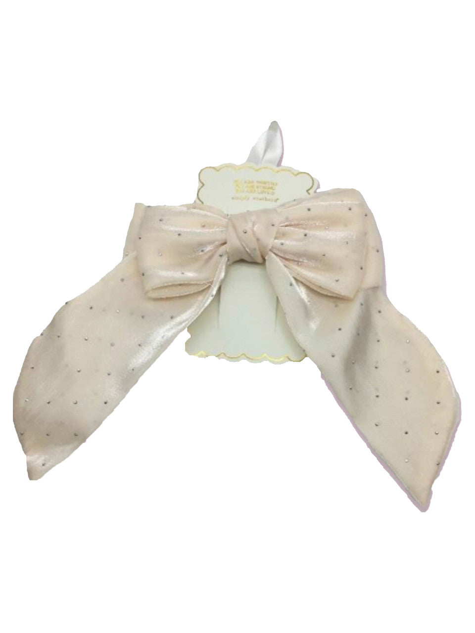 Cream Dot Hair Bow