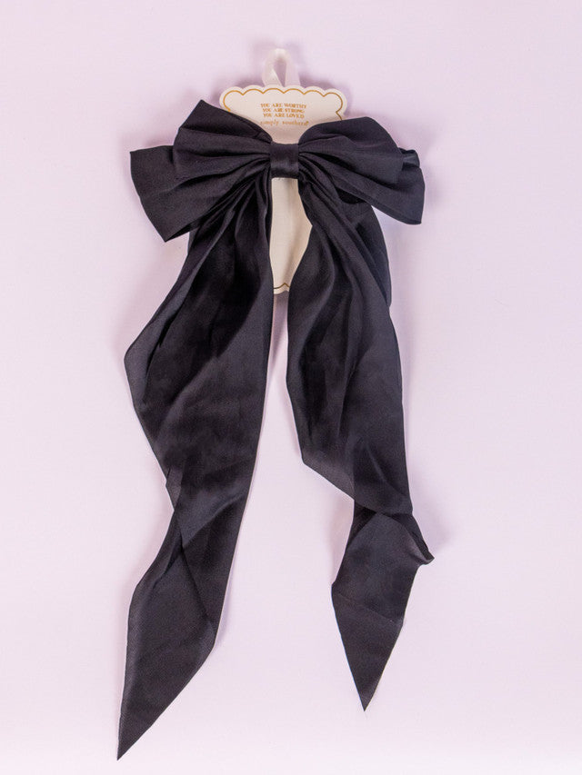 Soft Black Hair Bow