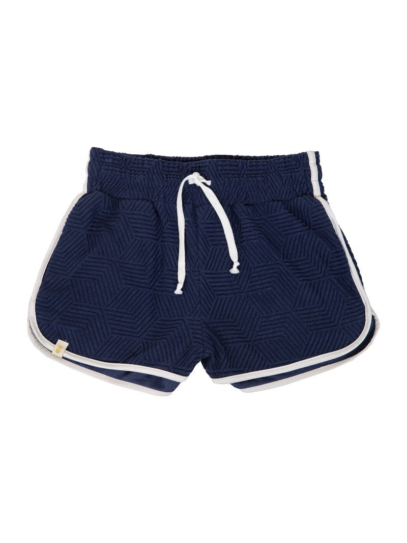 Navy Terry Textured Shorts