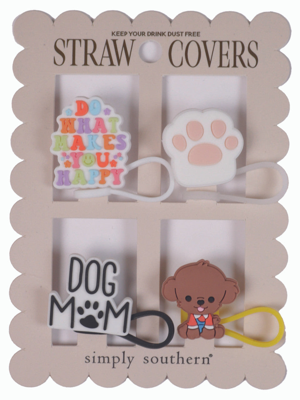 Paw Print Straw Cover Set