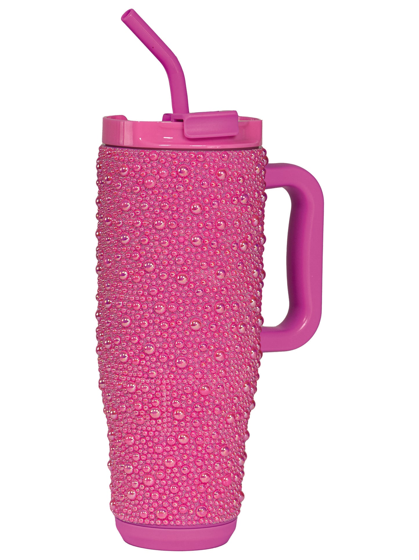 Pink Pearl Rhinestone 40 oz. Handle Tumbler