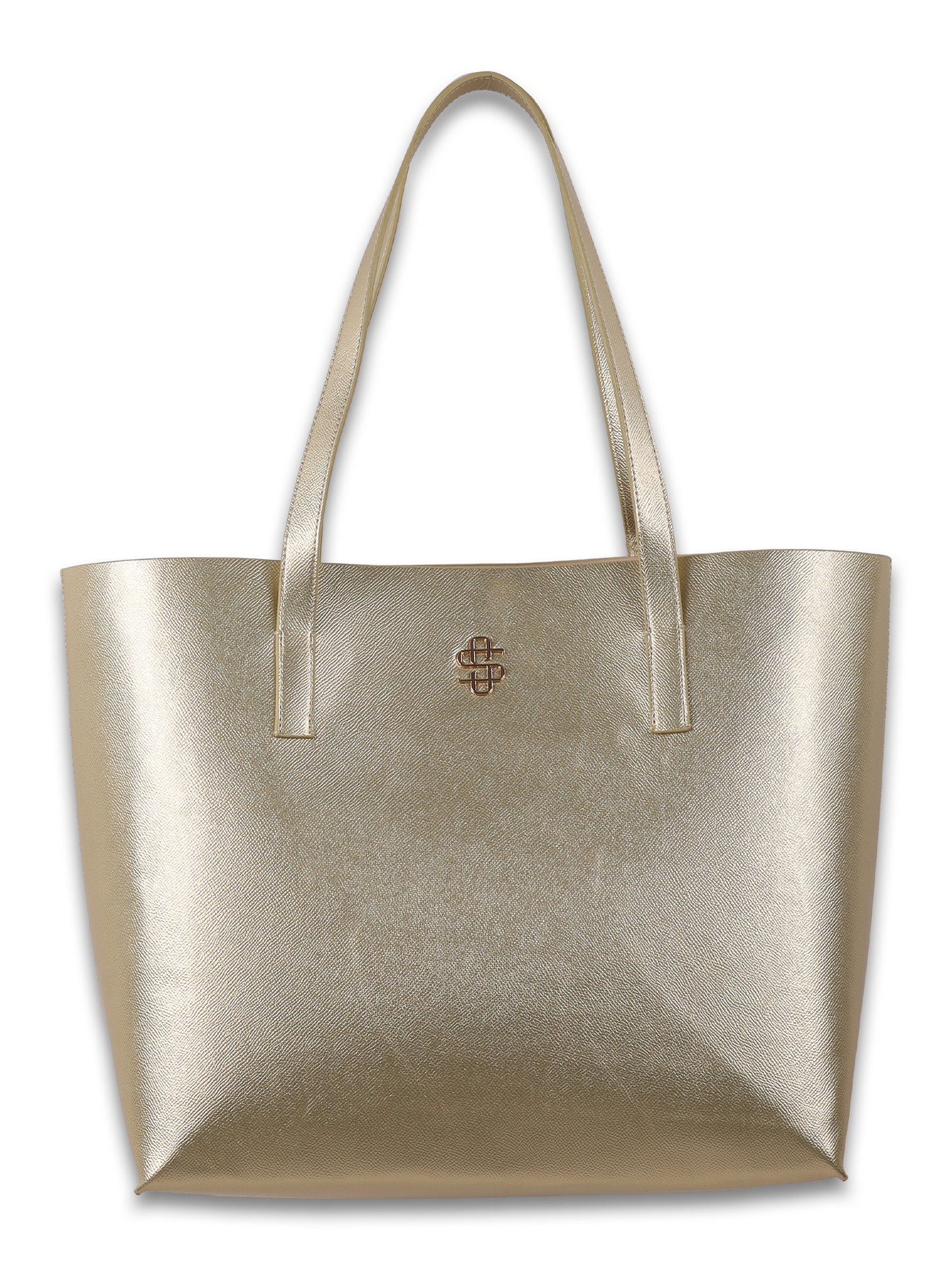 Gold Vegan Leather Tote Bag