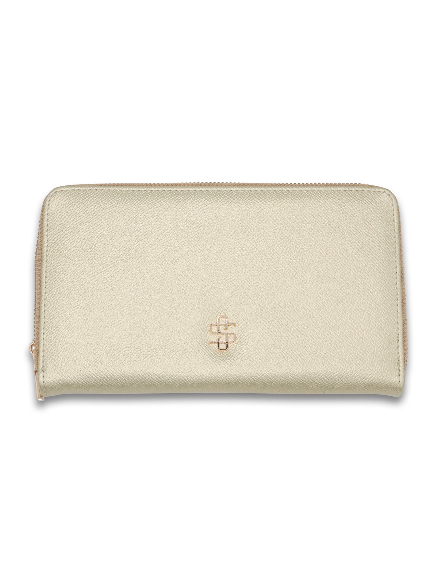 Gold Vegan Leather Wristlet