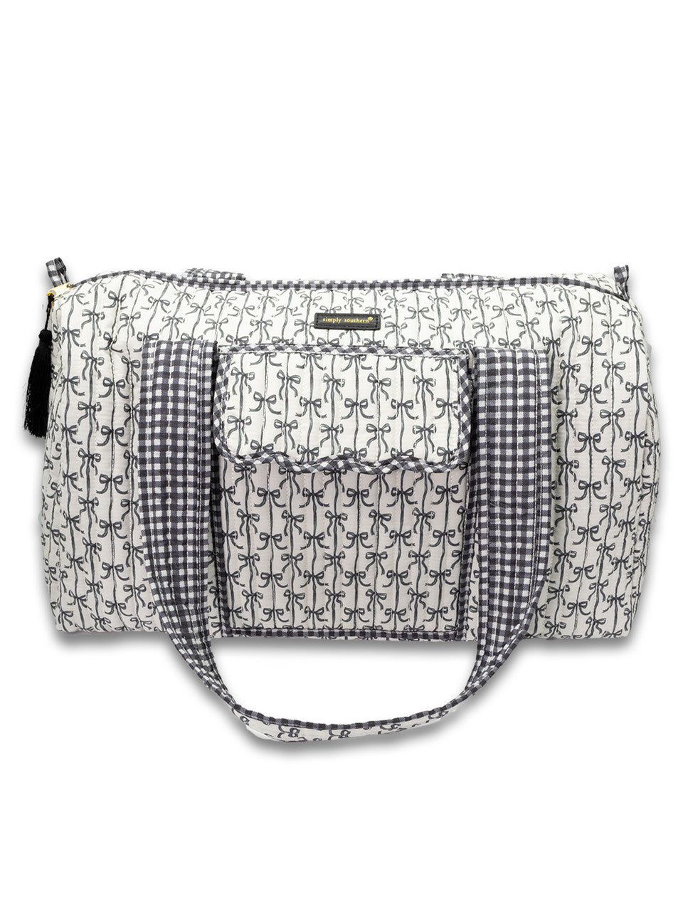 Black Bow Quilted Duffle Bag