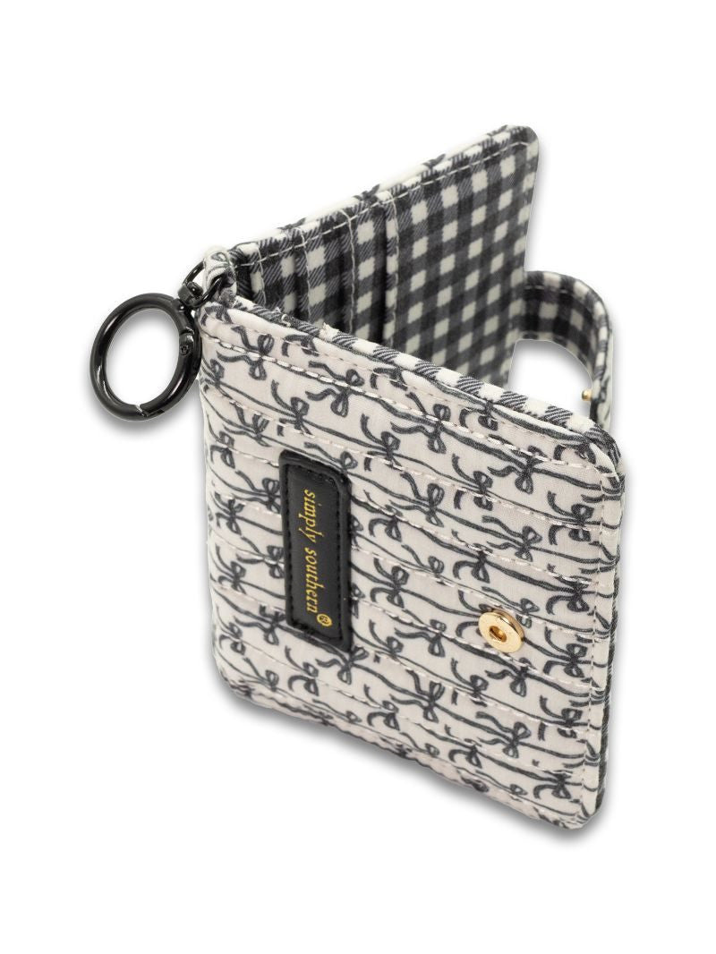 Black Bow Quilted ID Wallet