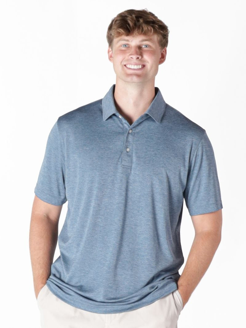 Men's Heathered Blue Polo