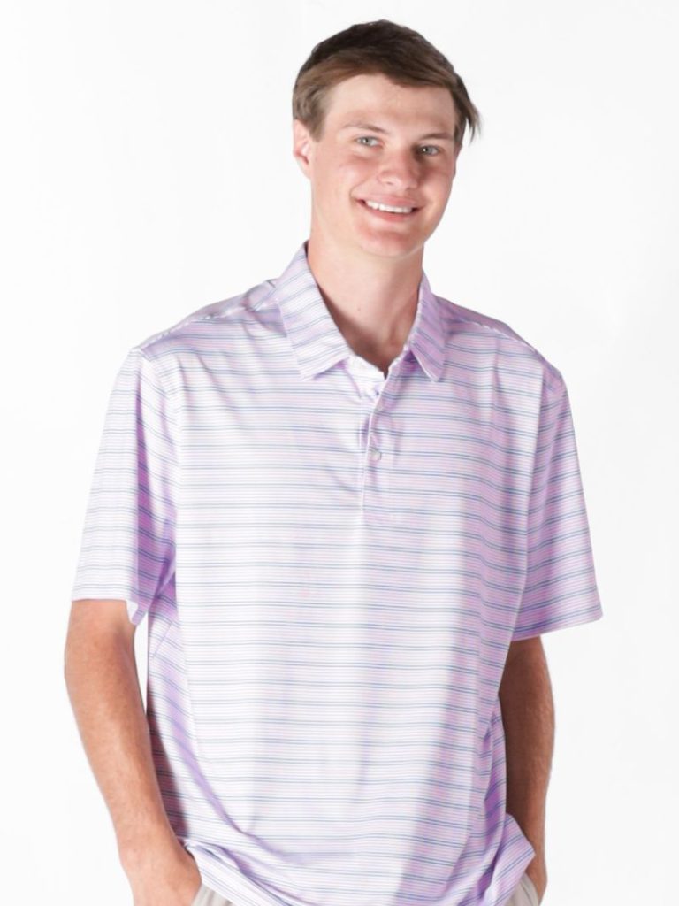 Men's Purple Stripe UPF Polo
