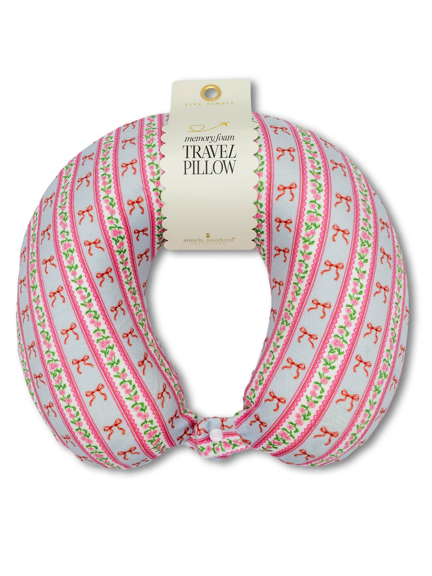 Bow Stripe Travel Pillow