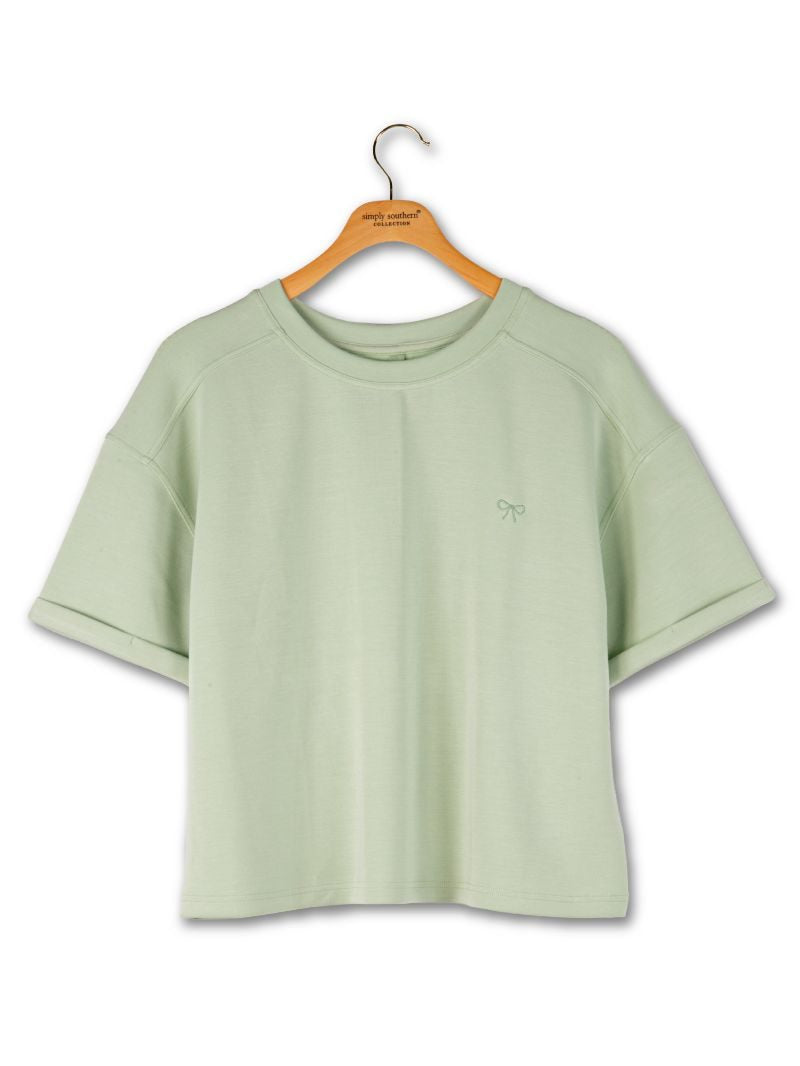 Sage Green Cropped Lounge Tee