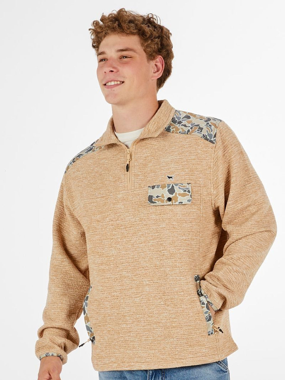 Men's Latte Wesley Quarter Zip Pullover