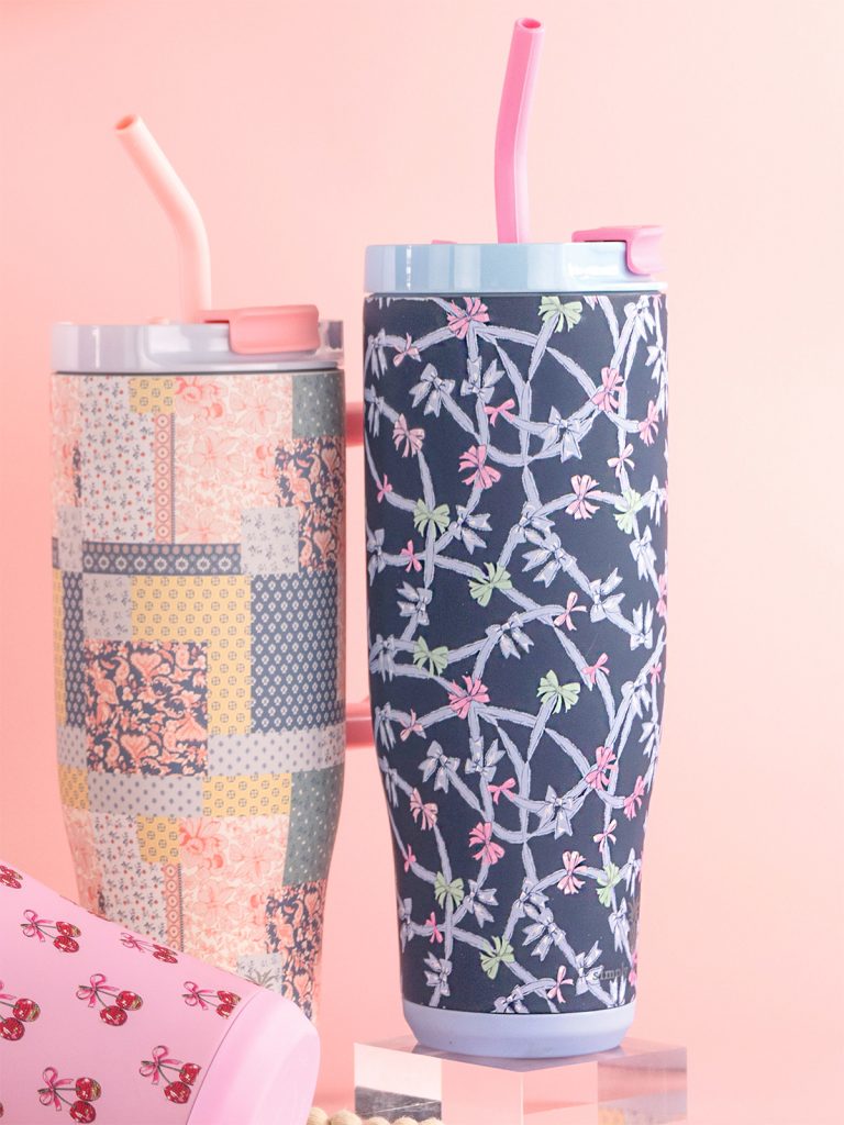 Quilted Pattern 40 oz. Handle Tumbler