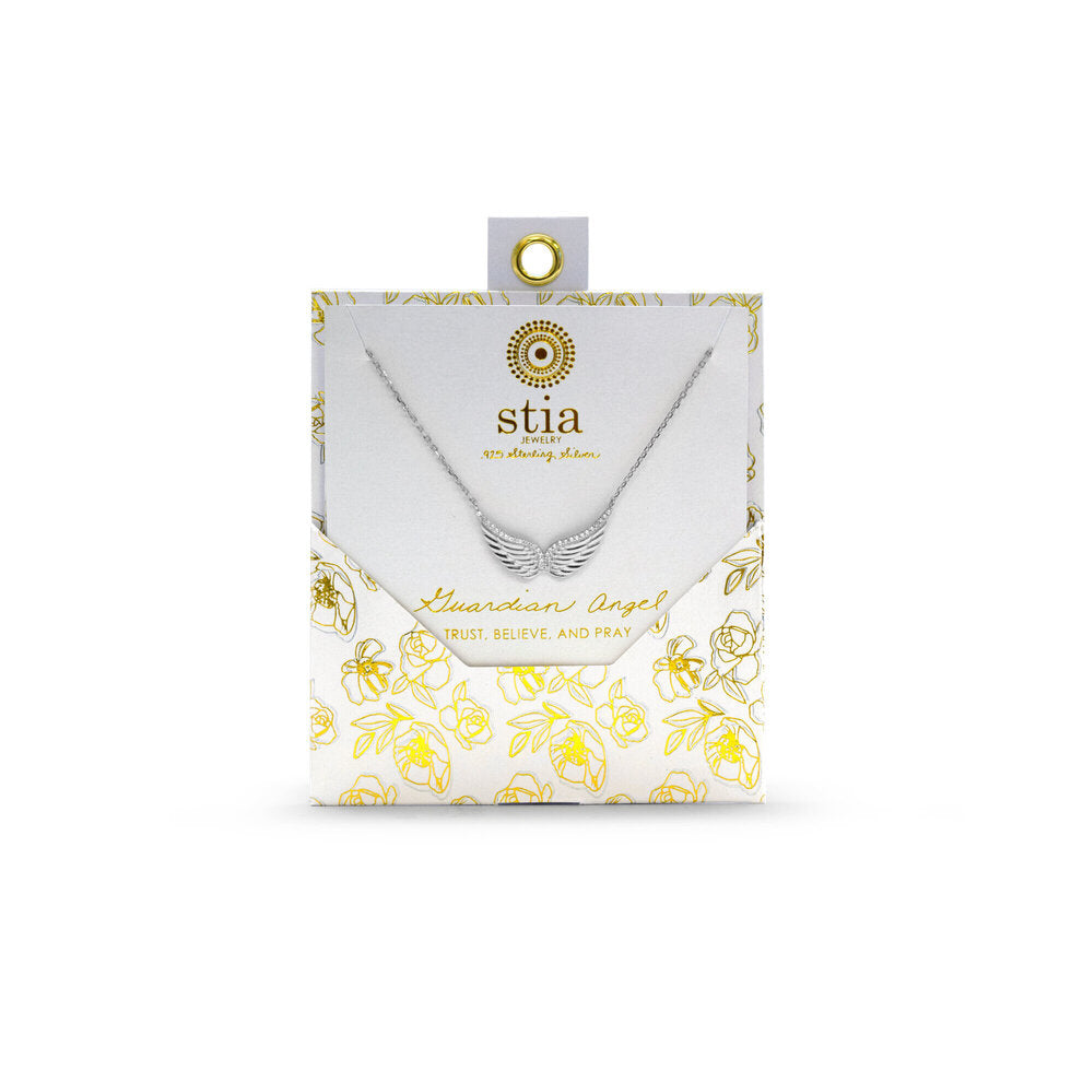 Sterling Silver Guardian Angel Wings Necklace - A Charming Story