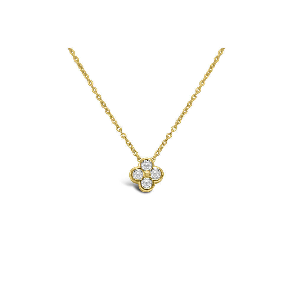 Gold Lucky CZ Clover - Itty Bitty Pretty