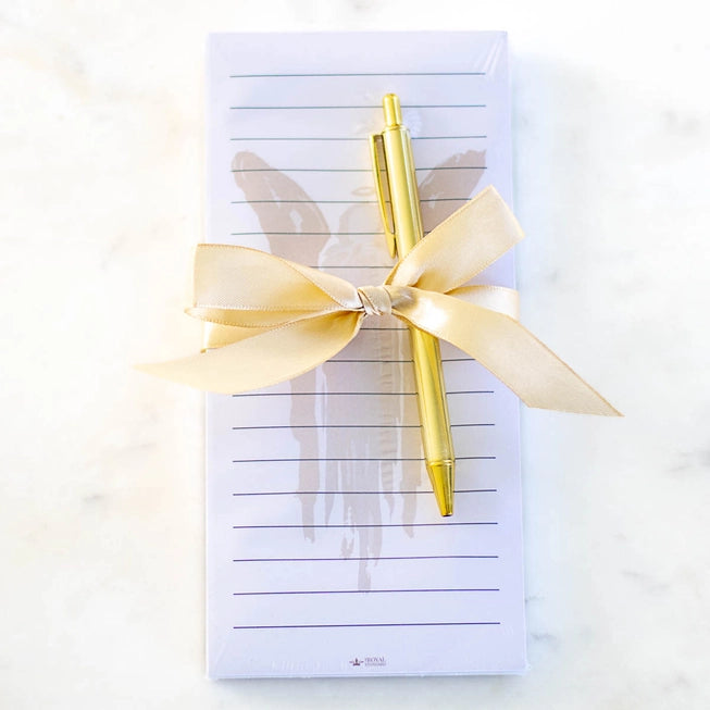 White & Gold Guardian Angel Notepad Gift Set