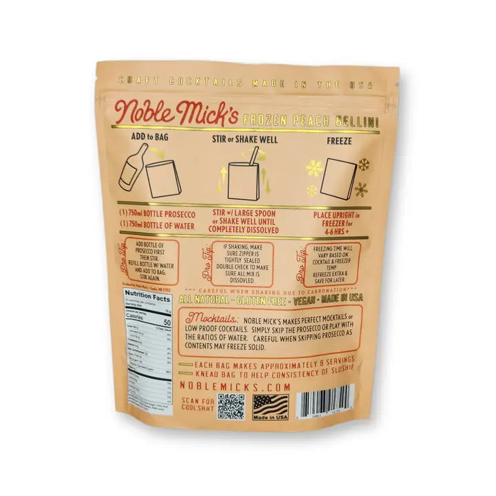 Noble Mick's Peach Bellini Frozen Cocktail Mix