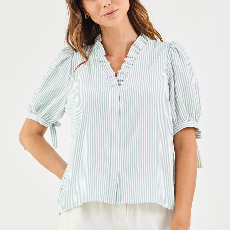 Seafoam & White Brynn Top