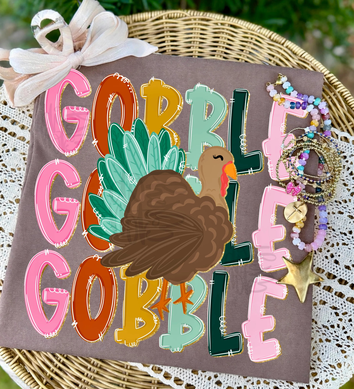 Espresso Gobble Gobble Gobble Turkey Tee