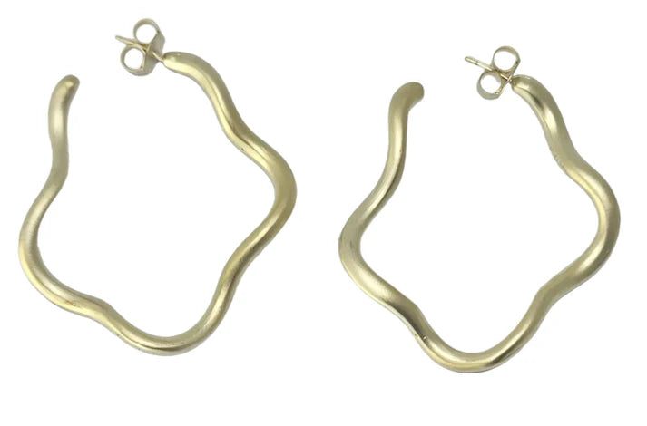Wiggle Wiggle Hoops - Brushed Gold