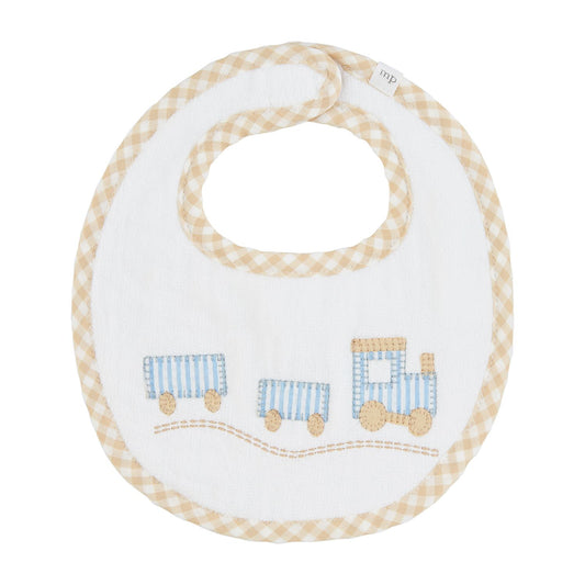 Mud Pie Train Applique Terry Bib
