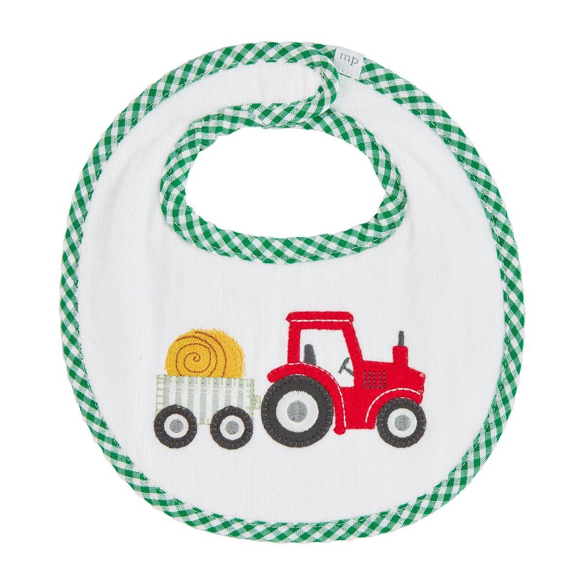 Mud Pie Tractor Applique Terry Bib