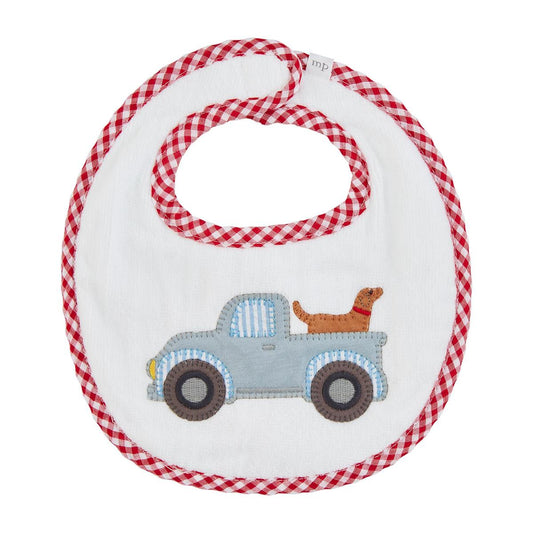 Mud Pie Truck Applique Terry Bib