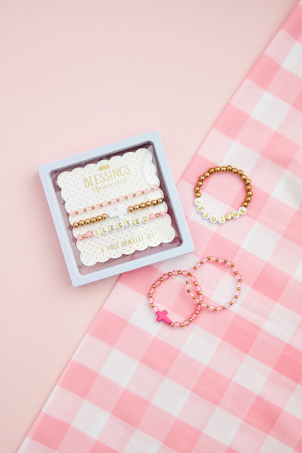 Mud Pie Blessings Cross Bracelet Set