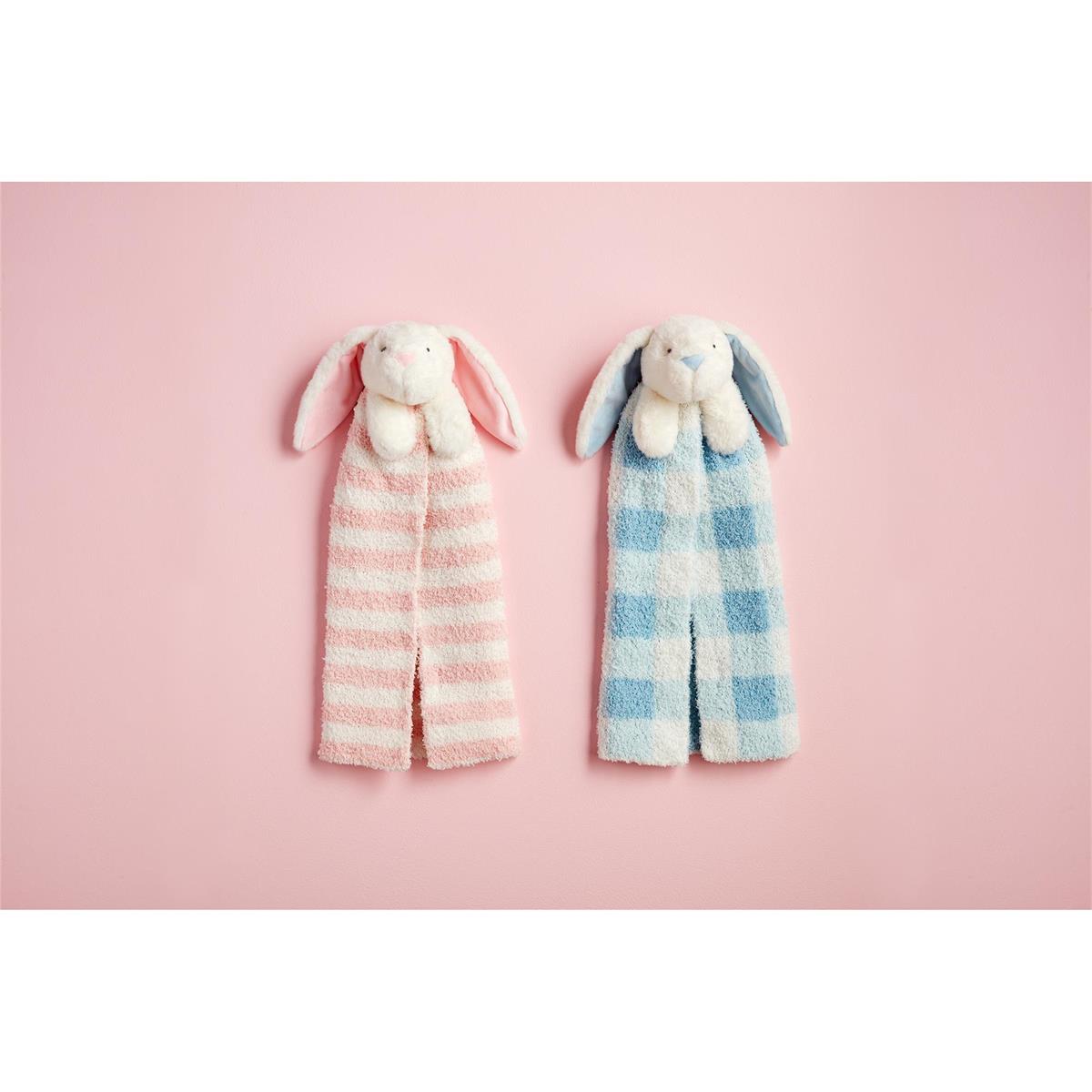 Mud Pie Blue Check Bunny Musical Cuddle Pal