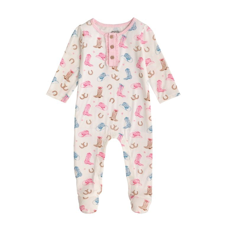 Mud Pie Girl Cowboy Print Sleeper