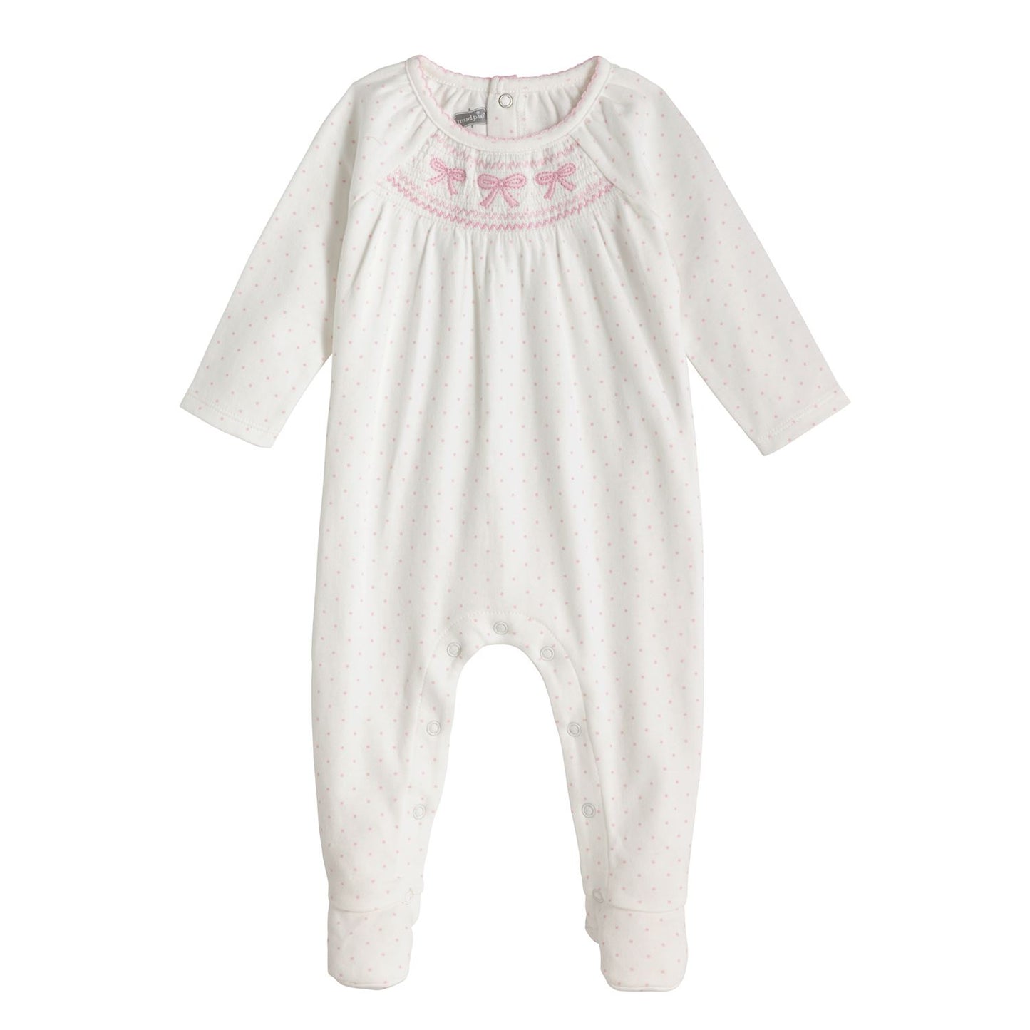 Mud Pie Pink Bow Smocked Sleeper