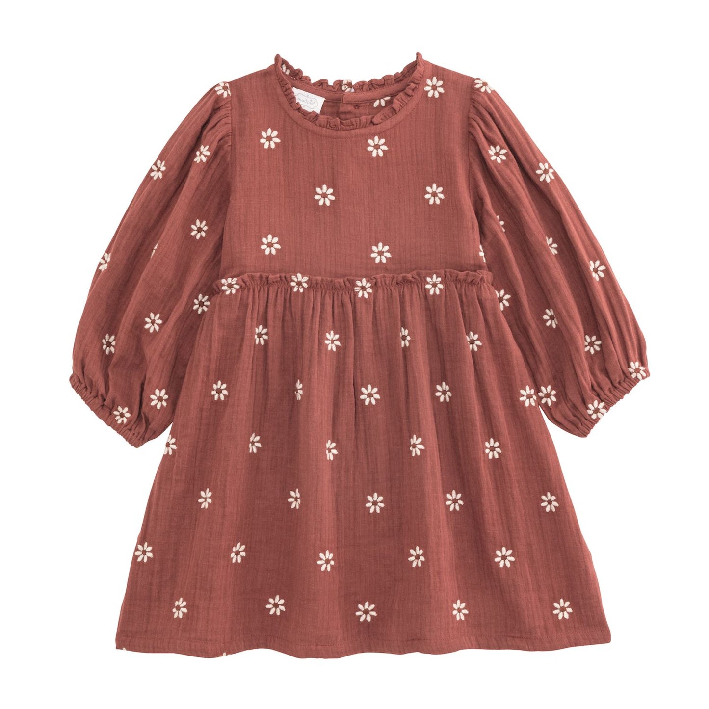 Mud Pie Daisy Embroidered Crinkle Dress