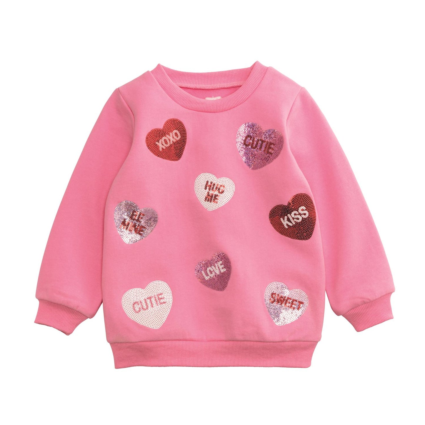 Mud Pie Sequin Heart Sweatshirt