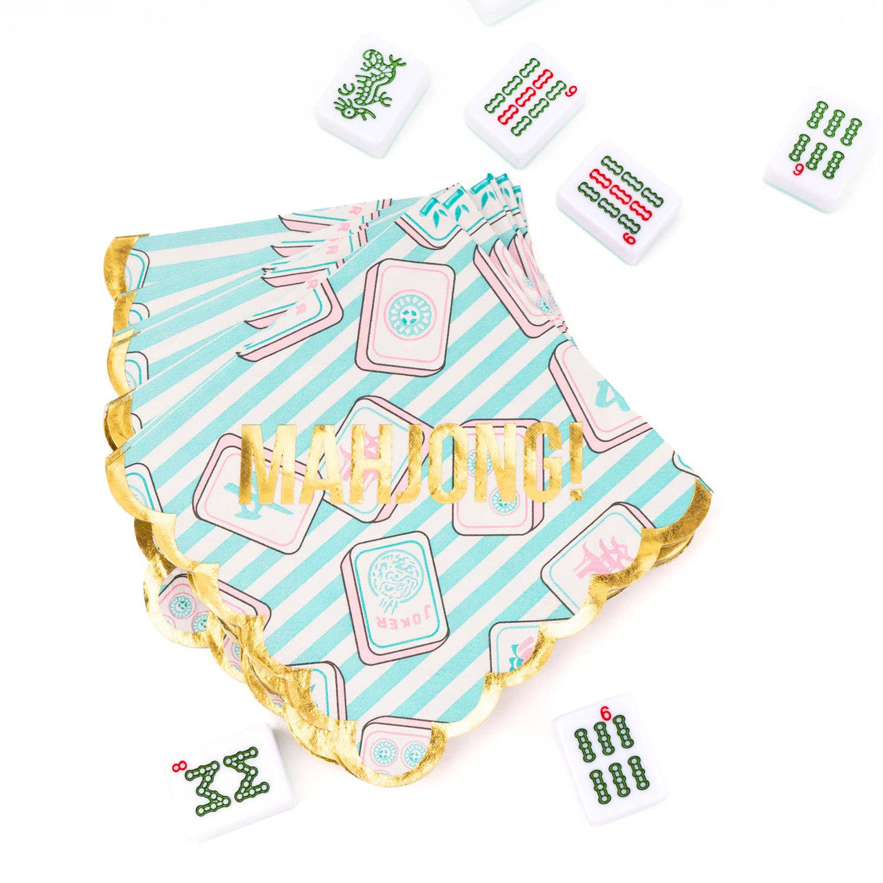 Mahjong Stripe Paper Beverage Napkin Pack