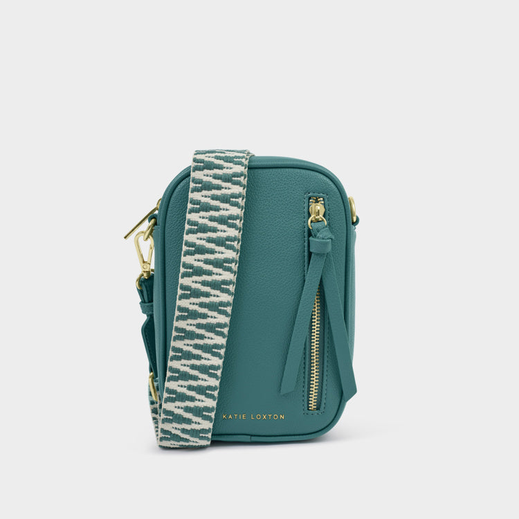 HALLIE SMALL CROSSBODY BAG | Teal | 7 13/16" x 4 15/16"x 1 3/4"