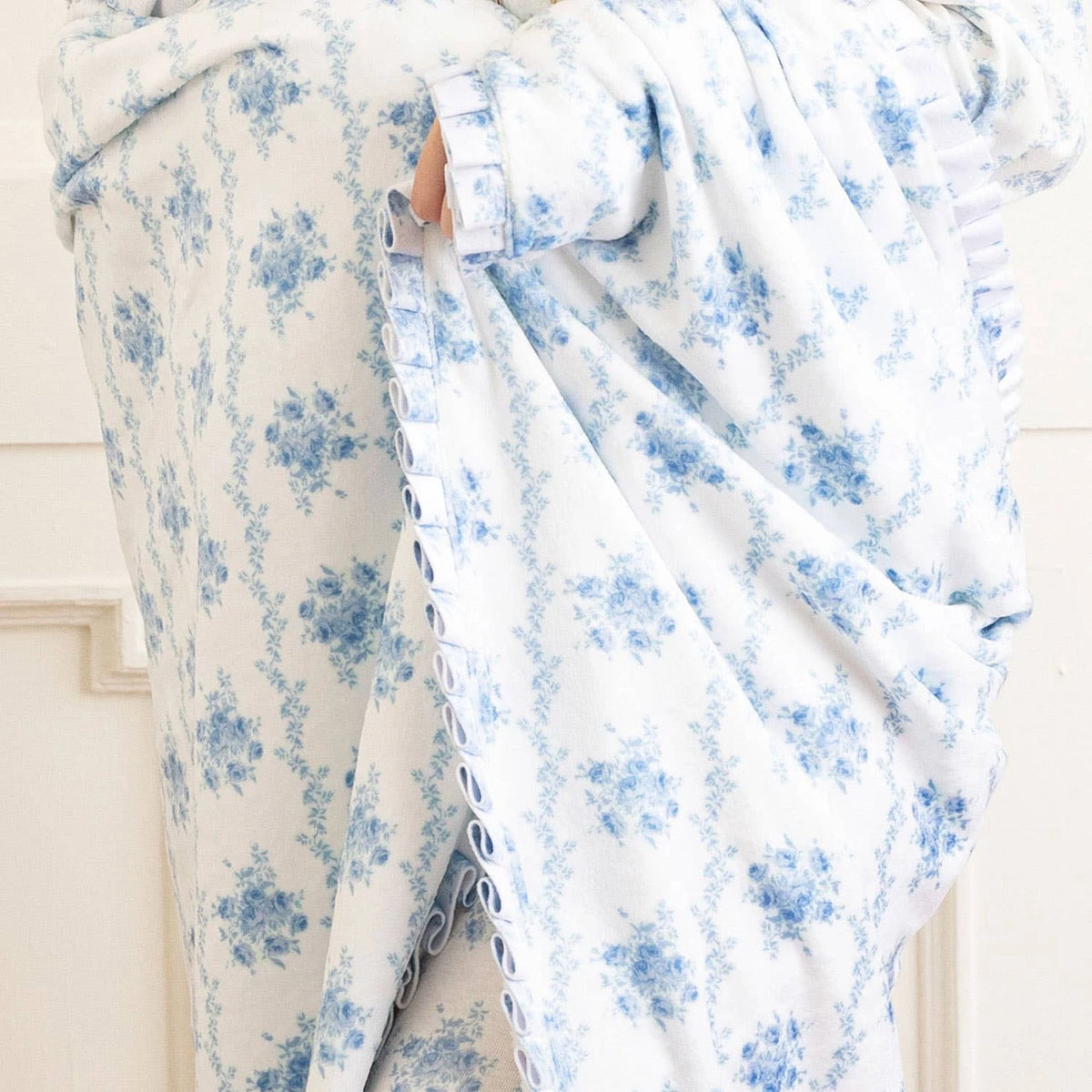 Blue Rose Vine Luxe Throw Blanket