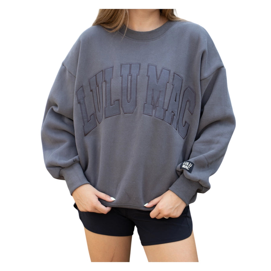 Lulu Mac Dark Grey Monogram Sweatshirt