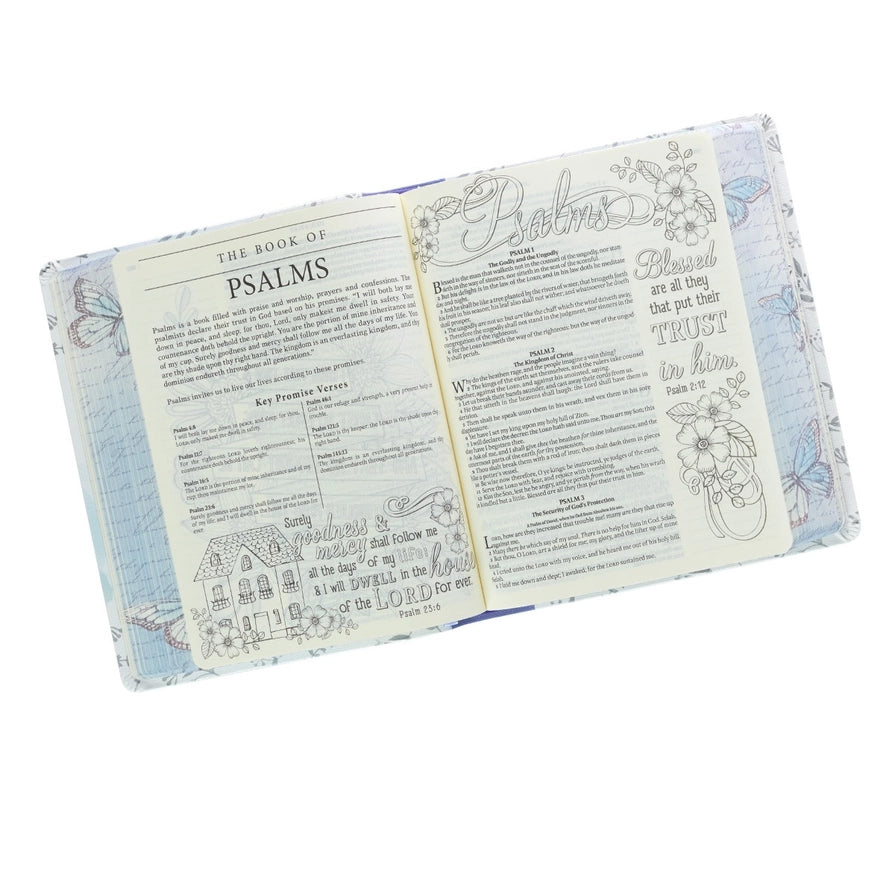 Purple Print Faux Leather KJV My Promise Bible