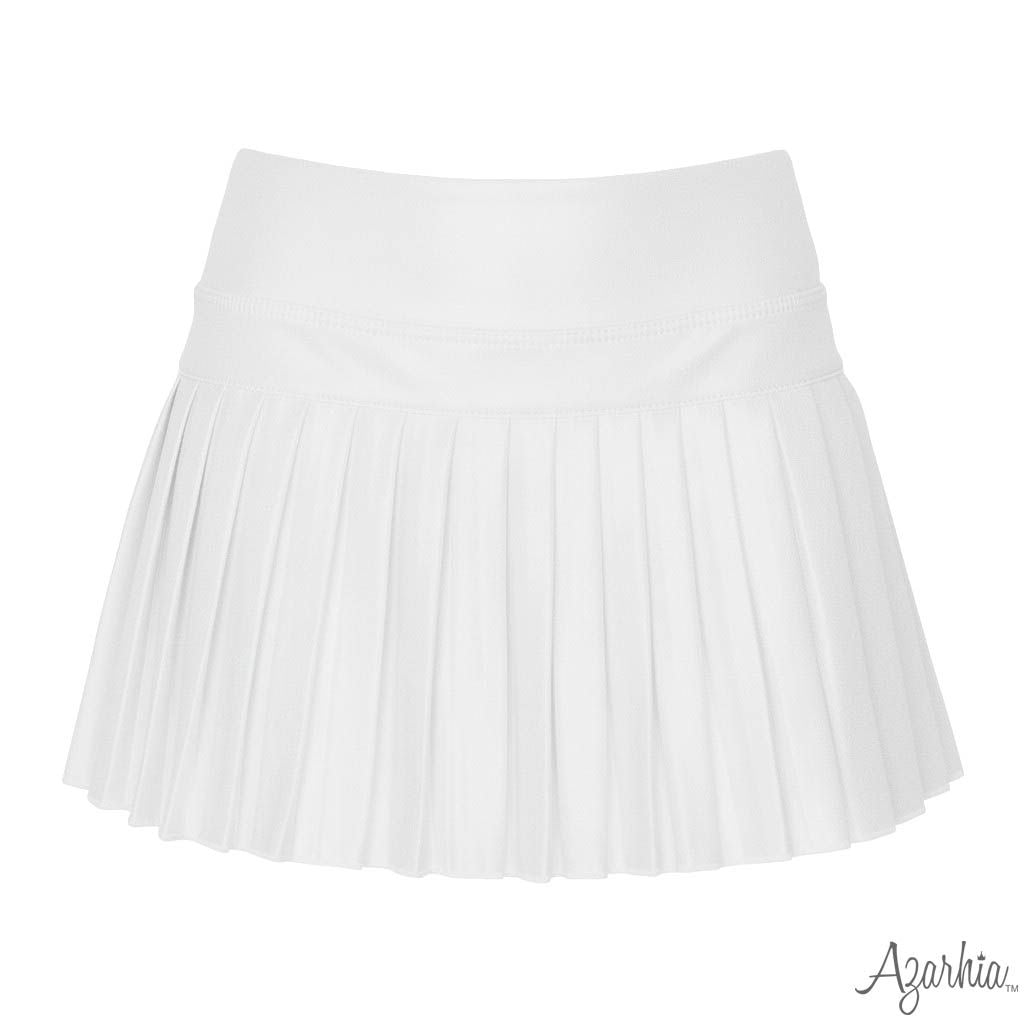Youth Shimmer White Mini Pleated Skort