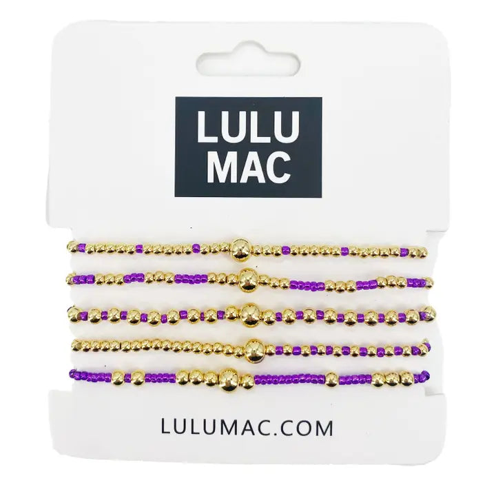 Lulu Mac Purple & Gold Bracelet Set