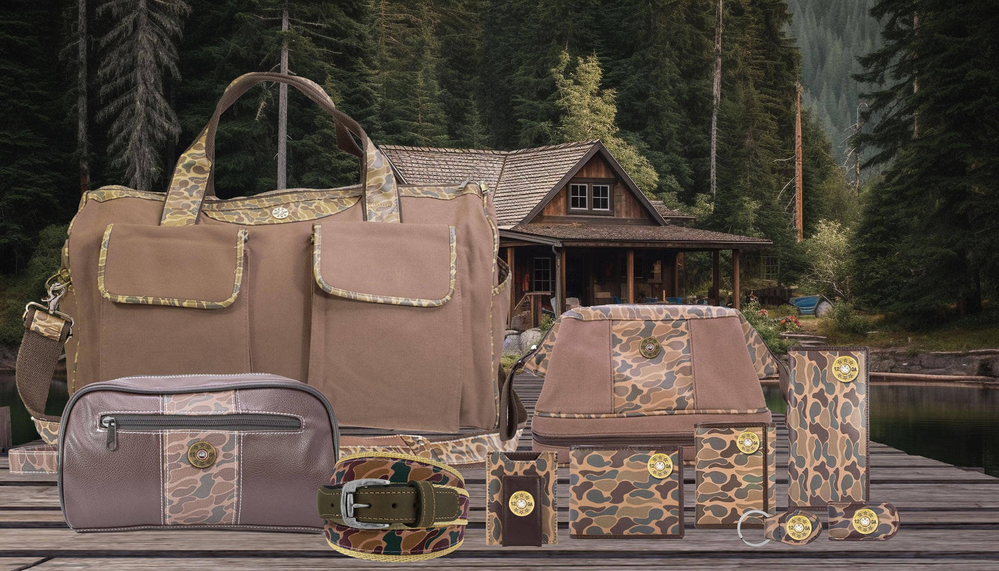 Brown & Tan Shot Shell Camo Weekender Bag