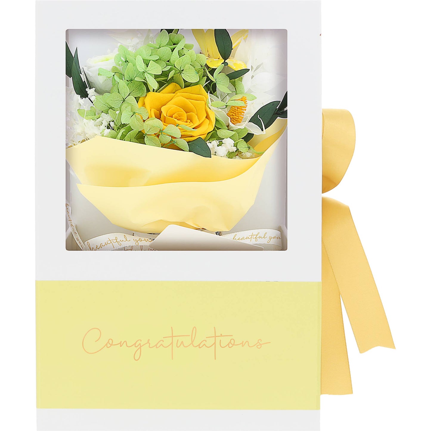 Yellow Congratulations Preserved Floral Bouquet