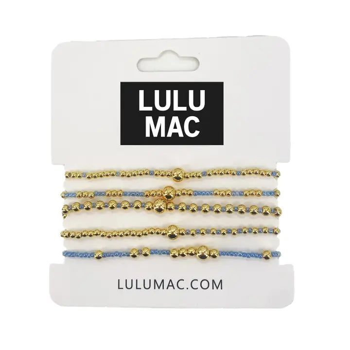 Lulu Mac Light Blue & Gold Bracelet Set