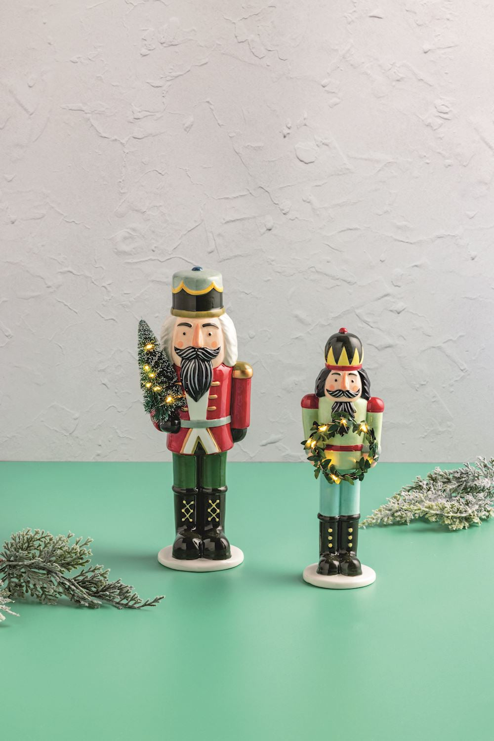 Mud Pie Ceramic Nutcracker Light-Up Sitters