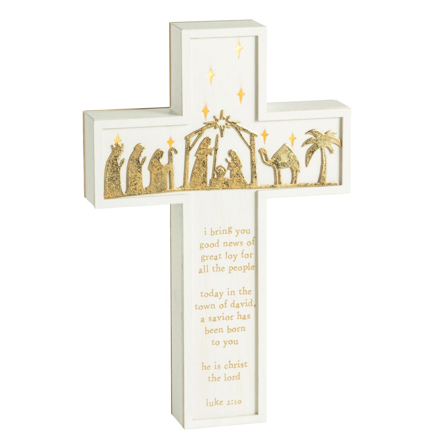Mud Pie Light-Up Nativity Cross