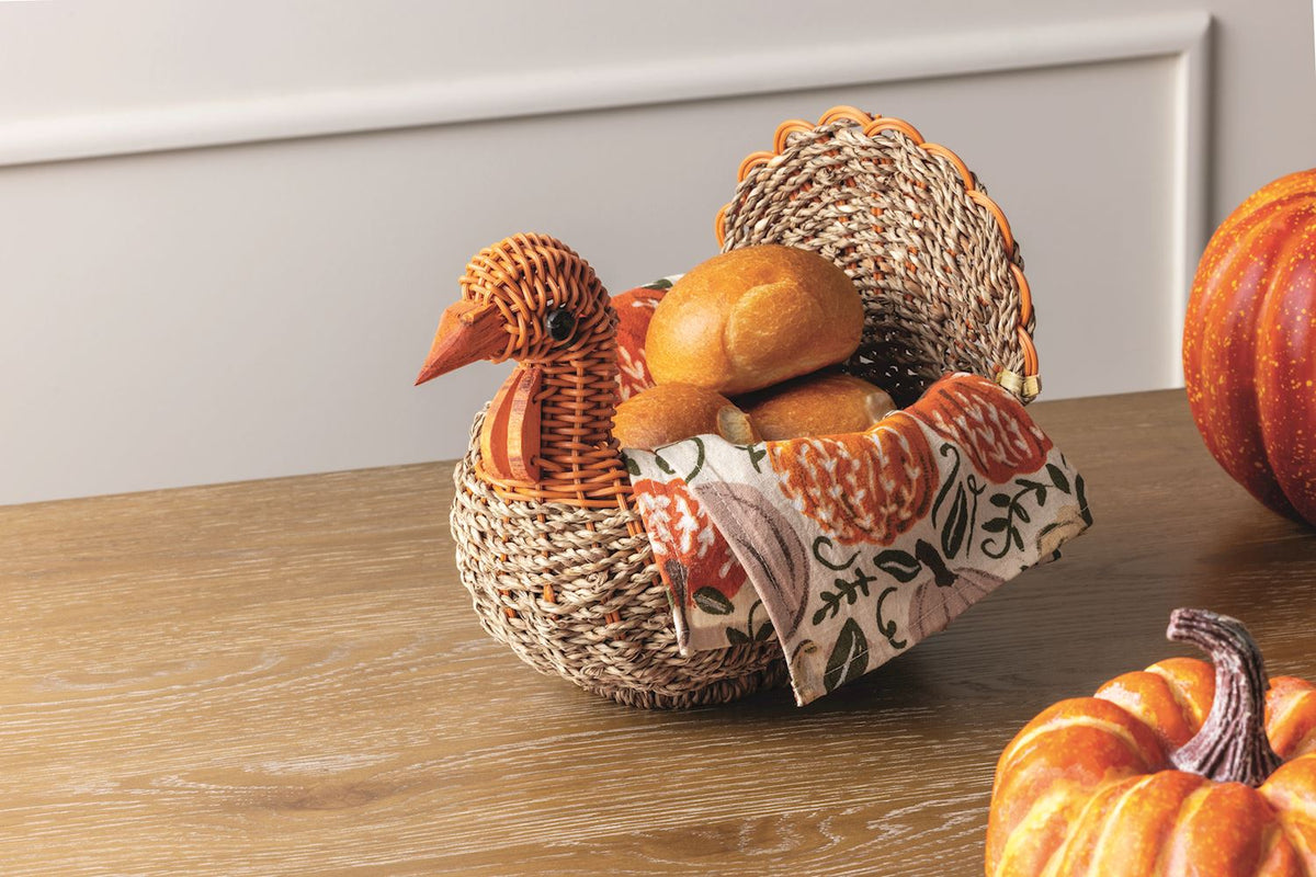 Mud Pie Turkey Basket & Towel Set
